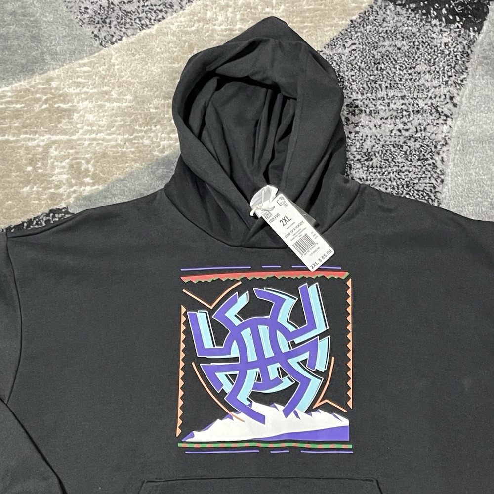 ADIDAS Donovan Mitchell Sweatshirt Men 2XL Black Spida Hoodie Pullover DON NEW